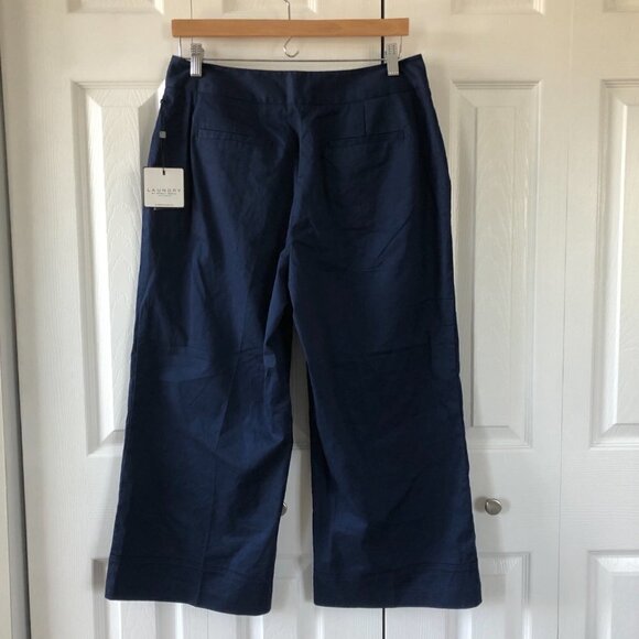 4/$25 Laundry by Shelli Segal Blue Cropped Dress Pants - Picture 2 of 8